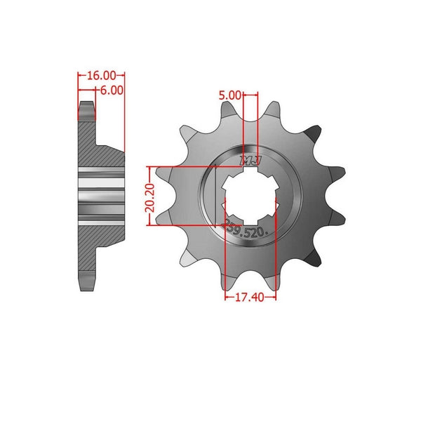 Piñón MJ Montesa Enduro 250 H6 paso 520 MJF.259.520