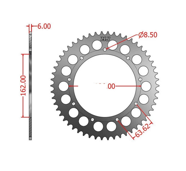 Corona MJ Montesa Enduro 250 H6 (métrica 8) Paso 520 MJ.671.520